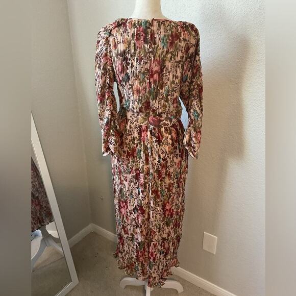 NWT byTiMo Plisse Floral Midi Dress Size Small Multi Color - Picture 5 of 11
